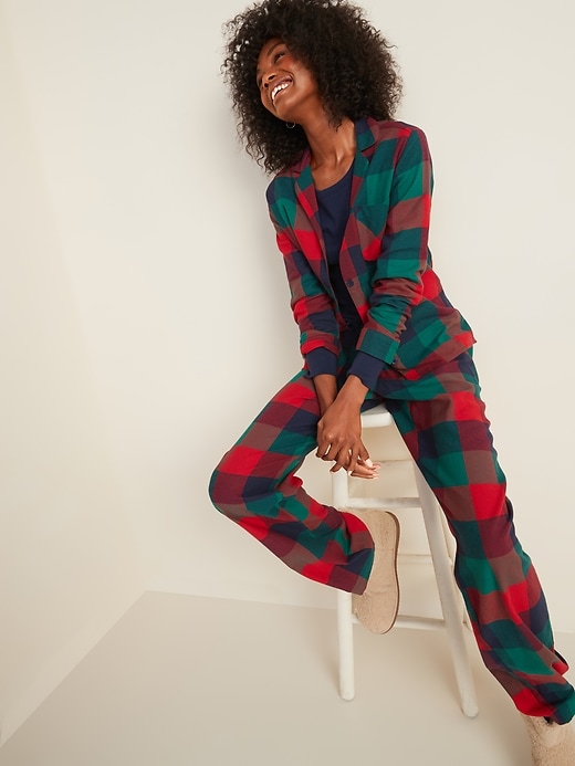 View large product image 1 of 3. Patterned Flannel Pajama Set