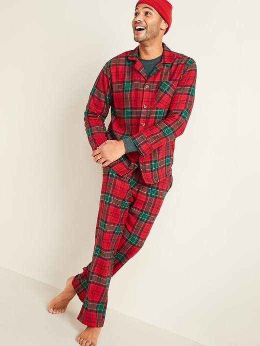 Old Navy Plaid Flannel Pajama Set for Men. 1
