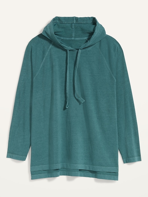 View large product image 2 of 2. Lightweight Specially Dyed Jersey Pullover Plus-Size Hoodie