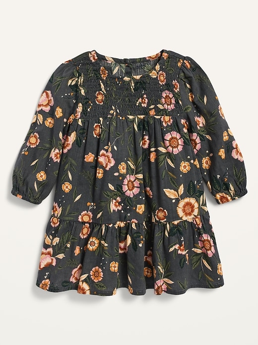 View large product image 1 of 1. Floral Smocked-Neck Dress for Baby