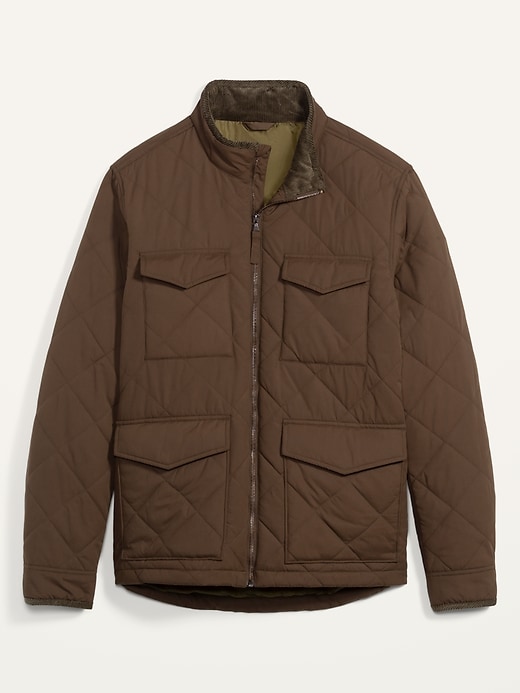 View large product image 2 of 2. Quilted Utility-Pocket Zip Jacket