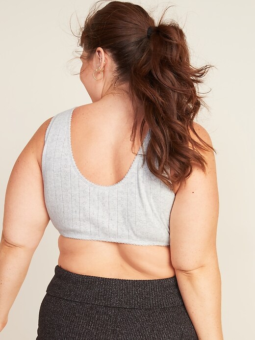 View large product image 2 of 3. Pointelle-Knit Bralette Plus-Size Pajama Top