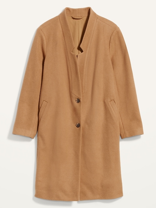 View large product image 2 of 2. Oversized Soft-Brushed Plus-Size Long Overcoat