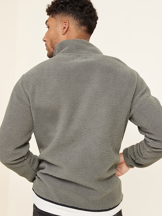 View large product image 2 of 3. Cozy Sherpa Mock-Neck  Quarter ZipSweatshirt