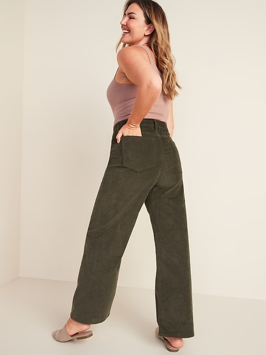 Image number 6 showing, Extra High-Waisted Wide-Leg Corduroy Crop Pants for Women