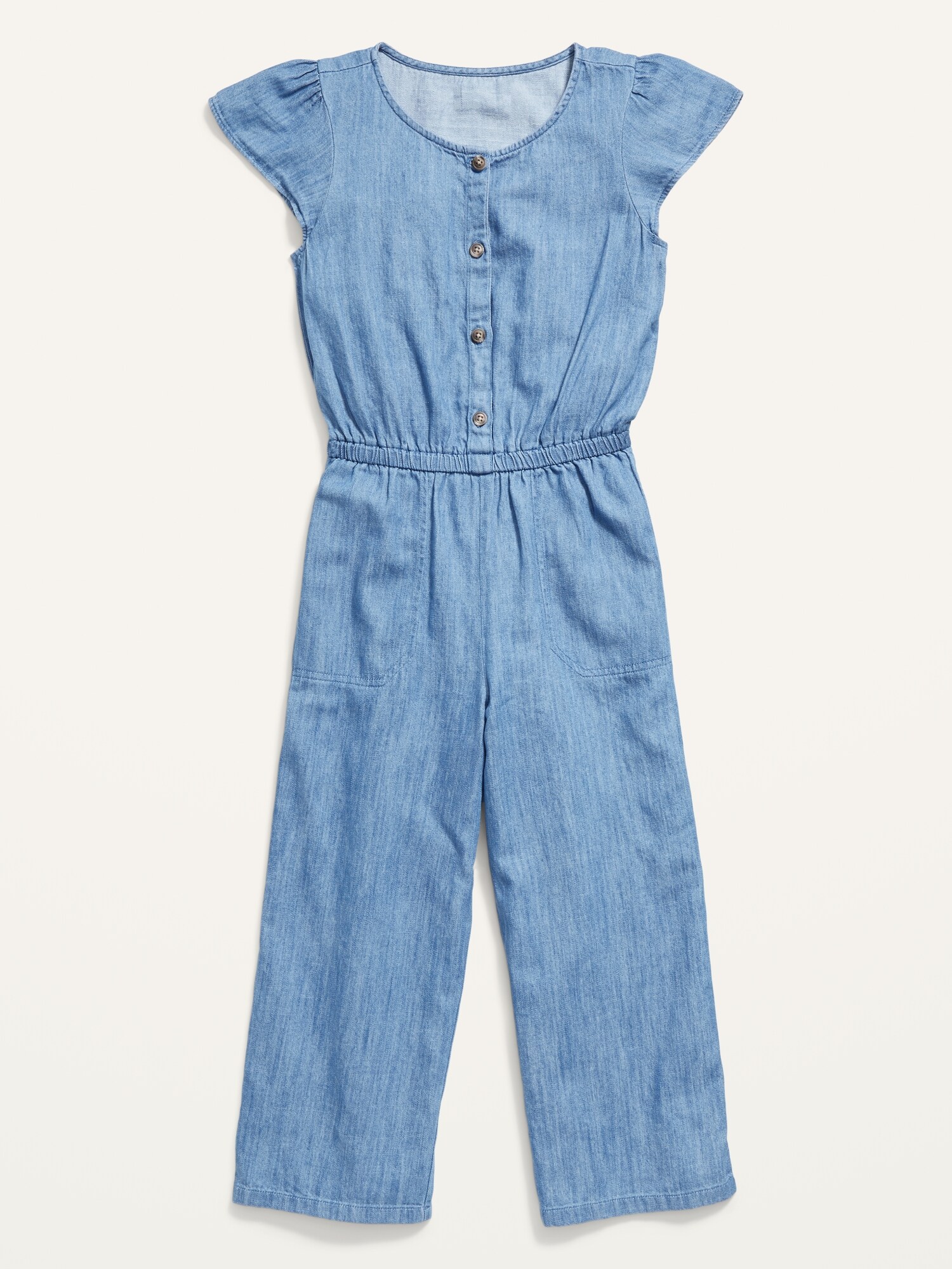 girls chambray jumpsuit