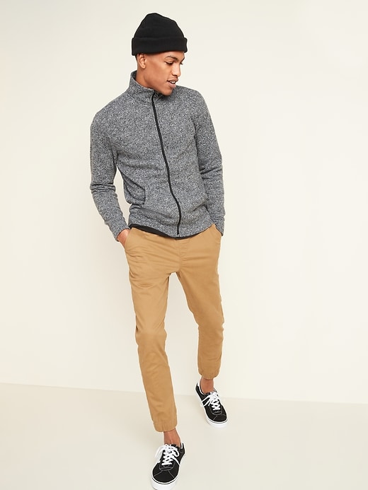 Sweater-Fleece Zip-Front Mock-Neck Sweatshirt for Men | Old Navy