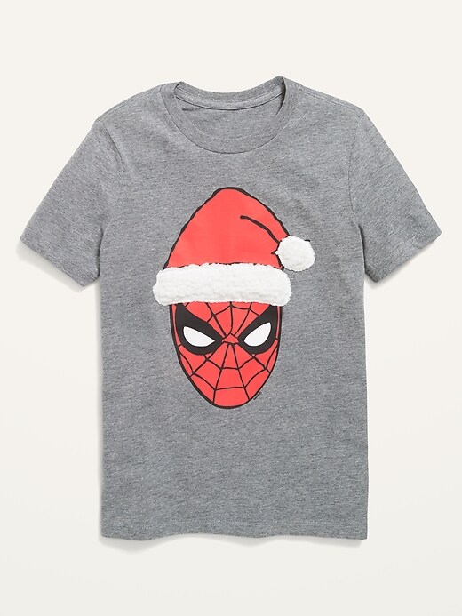 View large product image 1 of 1. Marvel Comics� Gender-Neutral Spider-Man Christmas Tee For Kids