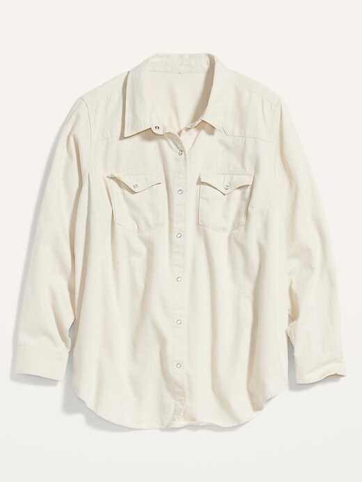 Image number 4 showing, Western No-Peek Plus-Size Jean Shirt