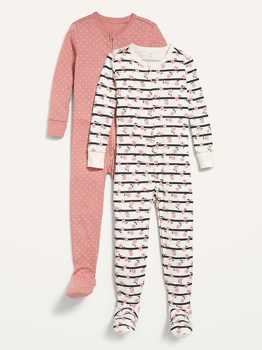 View large product image 1 of 1. Unisex Printed Footie Pajama One-Piece 2-Pack for Toddler & Baby