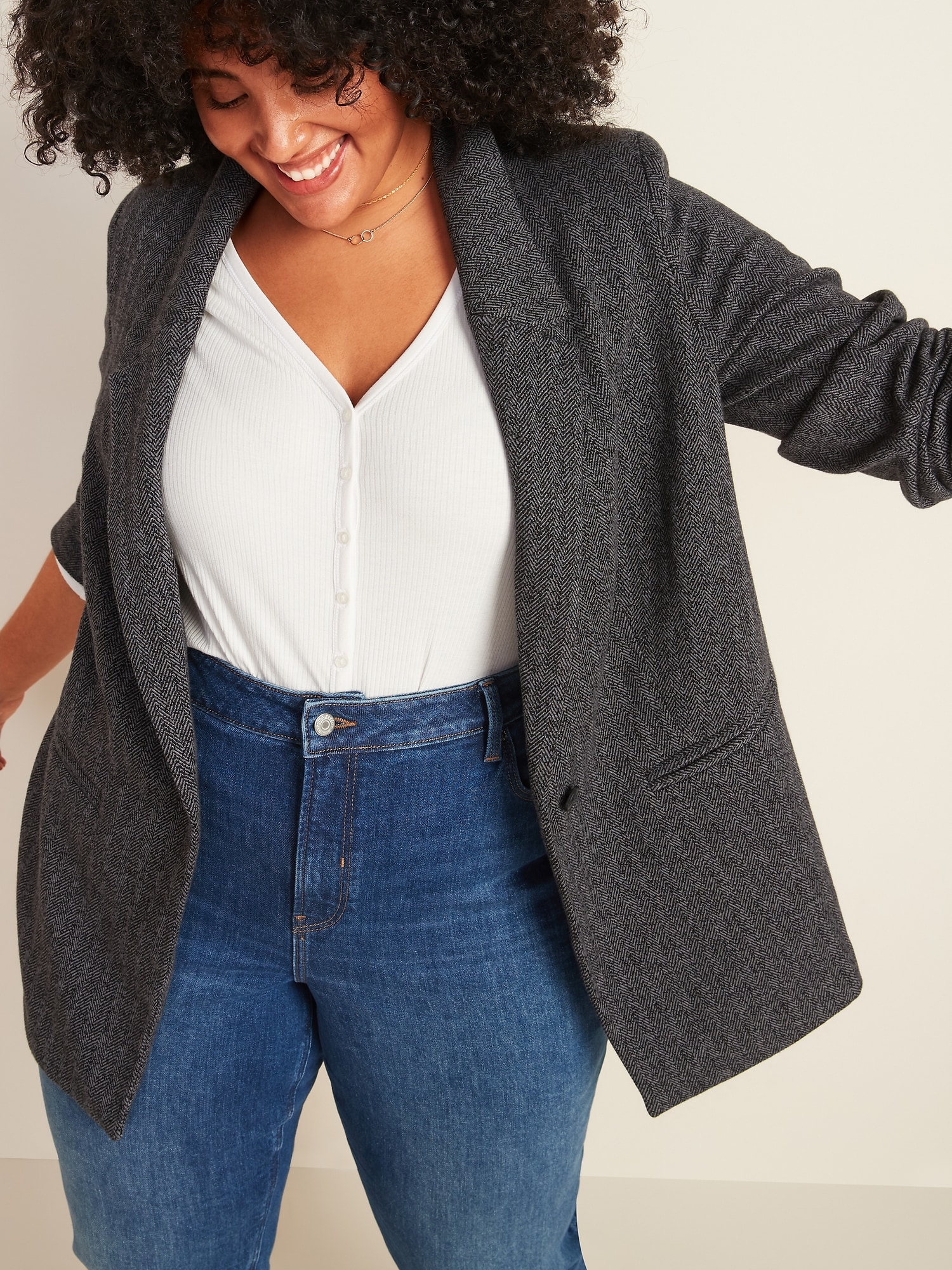 Old navy jacquard hot sale boyfriend blazer