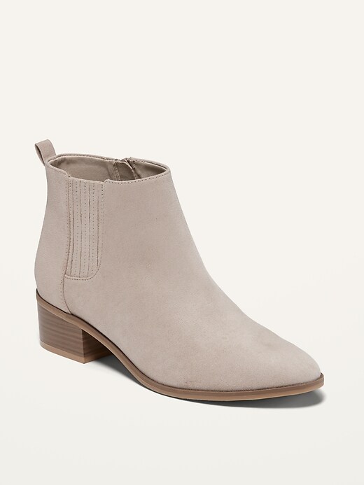 Image number 1 showing, Water-Repellent Faux-Suede Chelsea Boots