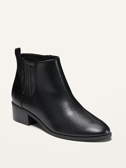 womens faux leather ankle boots