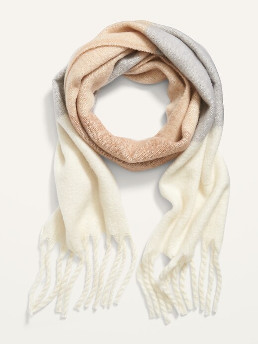 View large product image 2 of 2. Cozy Soft-Brushed Fringed Scarf For Women
