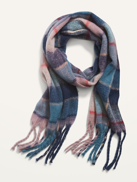 View large product image 2 of 2. Cozy Soft-Brushed Fringed Scarf For Women