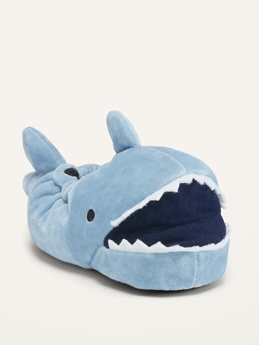 View large product image 1 of 4. Unisex Micro Fleece Shark Slippers for Toddler & Baby