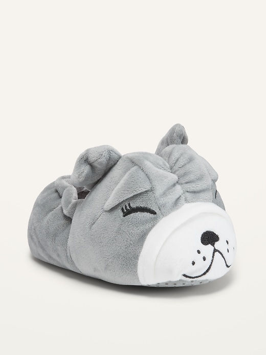 Image number 1 showing, Unisex French Bulldog Fleece Slippers for Toddler