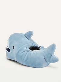 View large product image 3 of 4. Unisex Micro Fleece Shark Slippers for Toddler & Baby