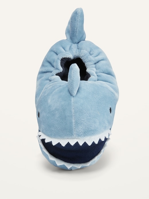 View large product image 2 of 4. Unisex Micro Fleece Shark Slippers for Toddler & Baby