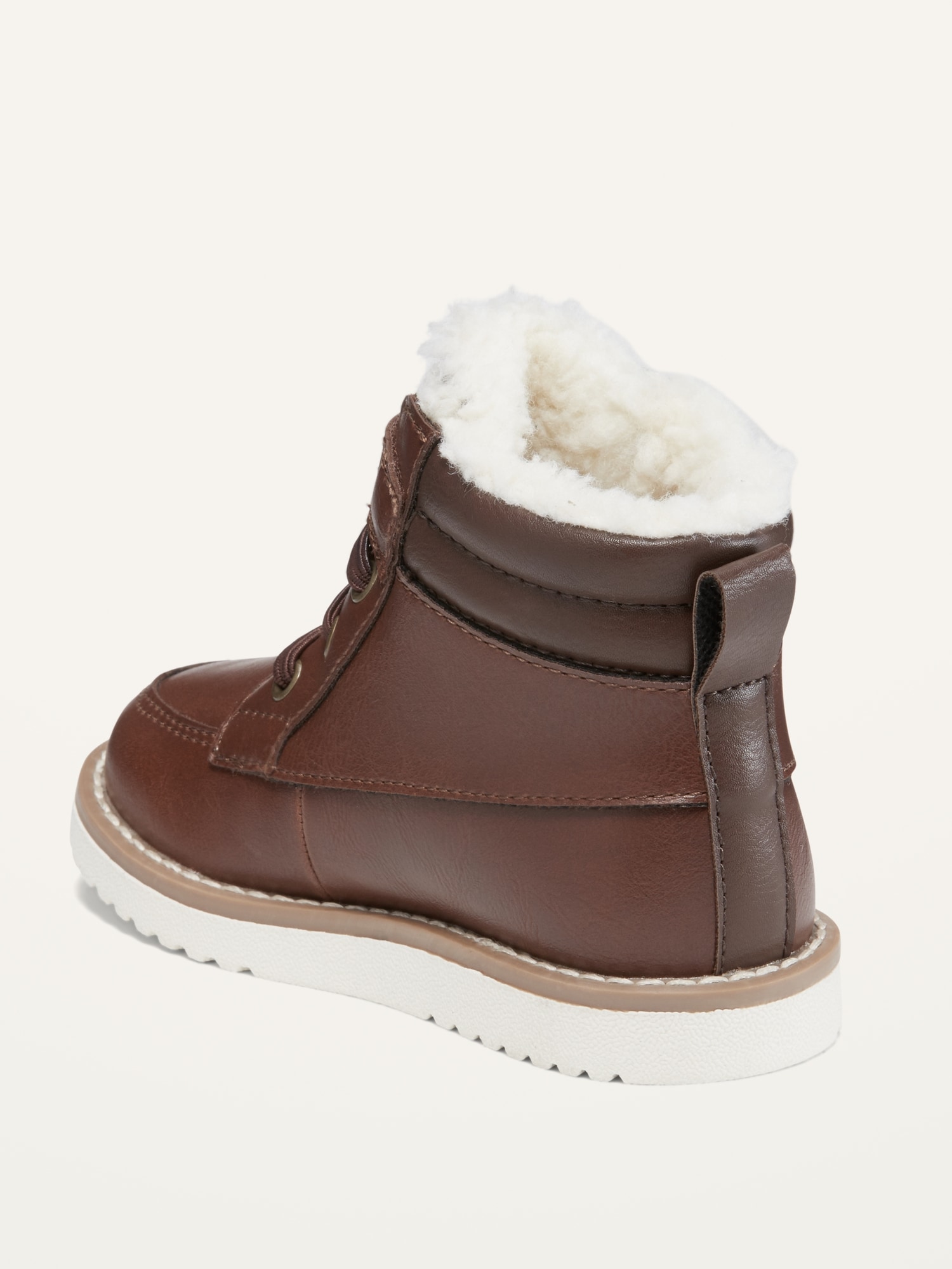 Faux-Leather Sherpa-Trim Boots for 