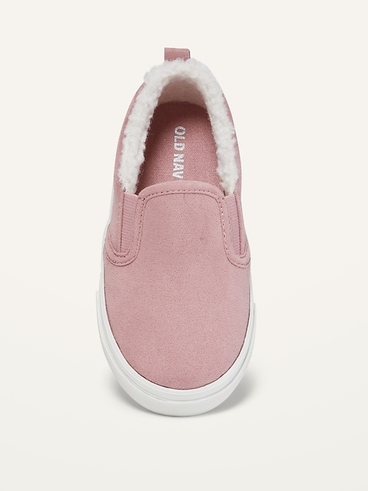Image number 2 showing, Unisex Faux-Suede Sherpa-Lined Slip-Ons for Toddler
