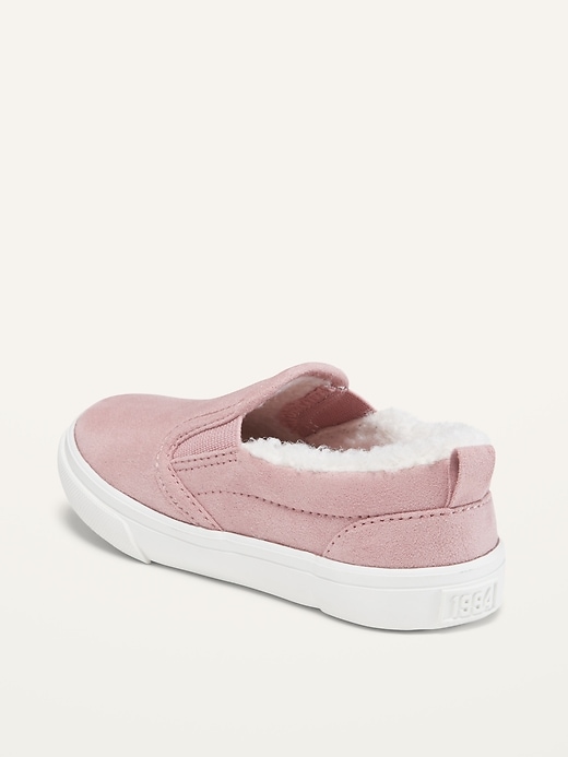 Image number 3 showing, Unisex Faux-Suede Sherpa-Lined Slip-Ons for Toddler