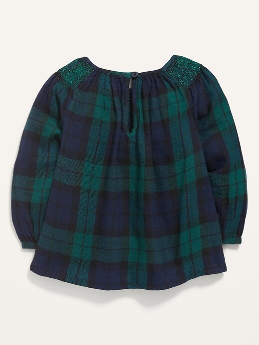 View large product image 2 of 2. Plaid Smock-Neck Top for Toddler Girls