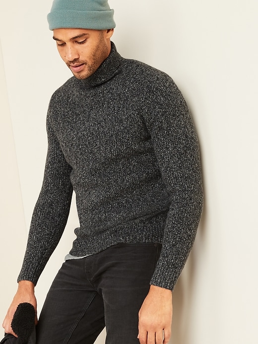 Image number 1 showing, Textured Roll-Neck Sweater