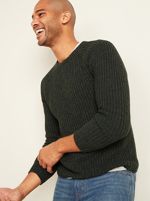 Image number 1 showing, Textured Rib-Knit Crew-Neck Sweater