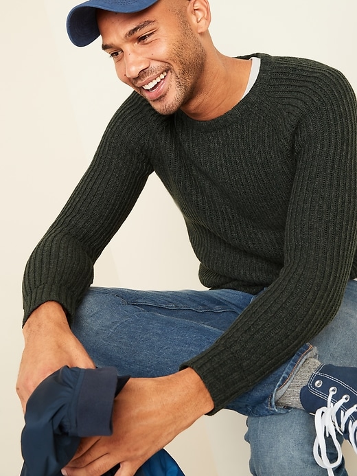 Image number 3 showing, Textured Rib-Knit Crew-Neck Sweater