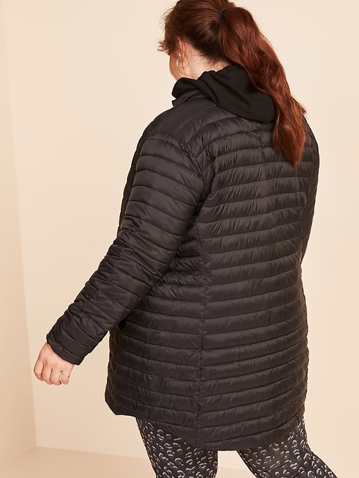 View large product image 2 of 3. Go-H20 Water-Resistant Long Plus-Size Puffer Jacket