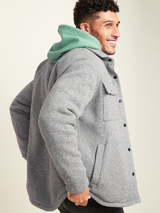 View large product image 2 of 3. Sweater-Fleece Shirt Jacket
