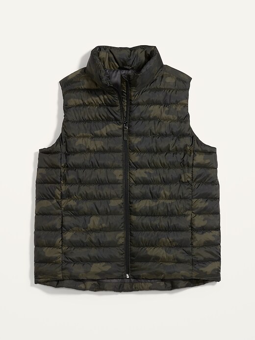 View large product image 2 of 2. Narrow-Channel Nylon Plus-Size Puffer Vest