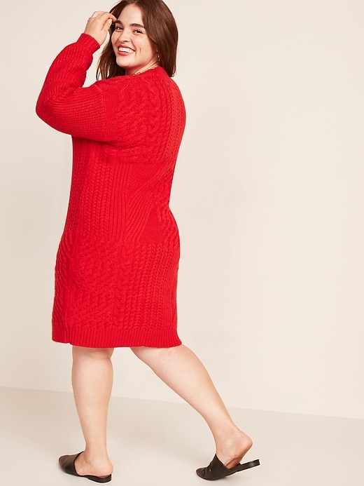 Image number 2 showing, Variegated-Knit Mock-Neck Plus-Size Sweater Dress