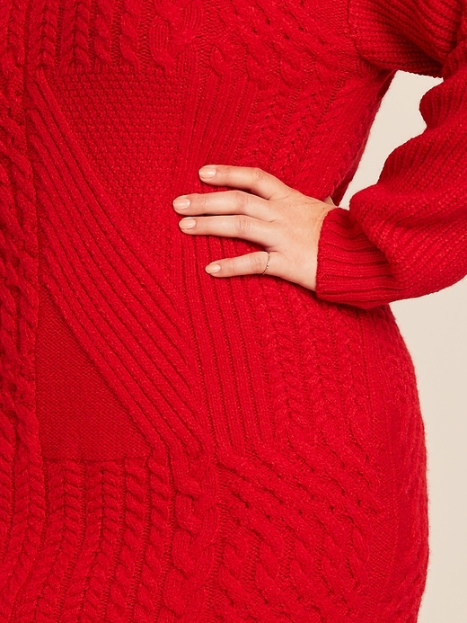 Image number 3 showing, Variegated-Knit Mock-Neck Plus-Size Sweater Dress