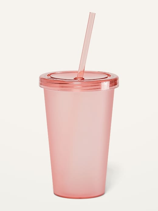 View large product image 1 of 1. Reusable Drink Tumbler Cup (With Lid & Straw)