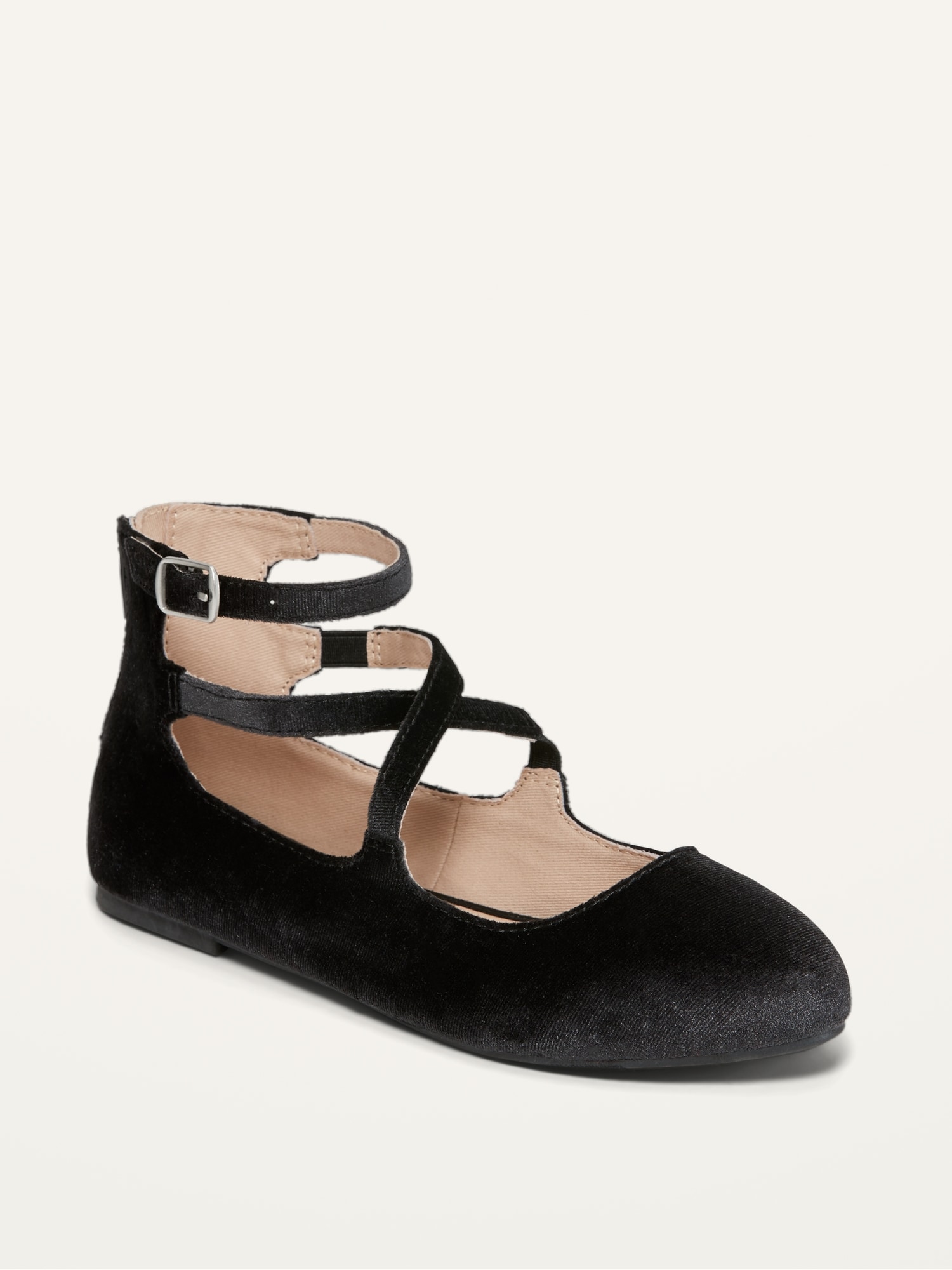 velvet ankle strap flats