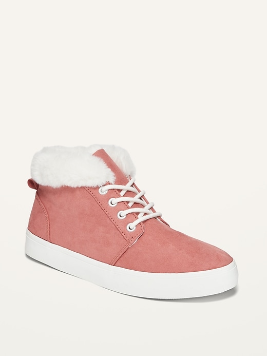 Old Navy Faux-Fur-Lined Pink High Tops for Girls. 1