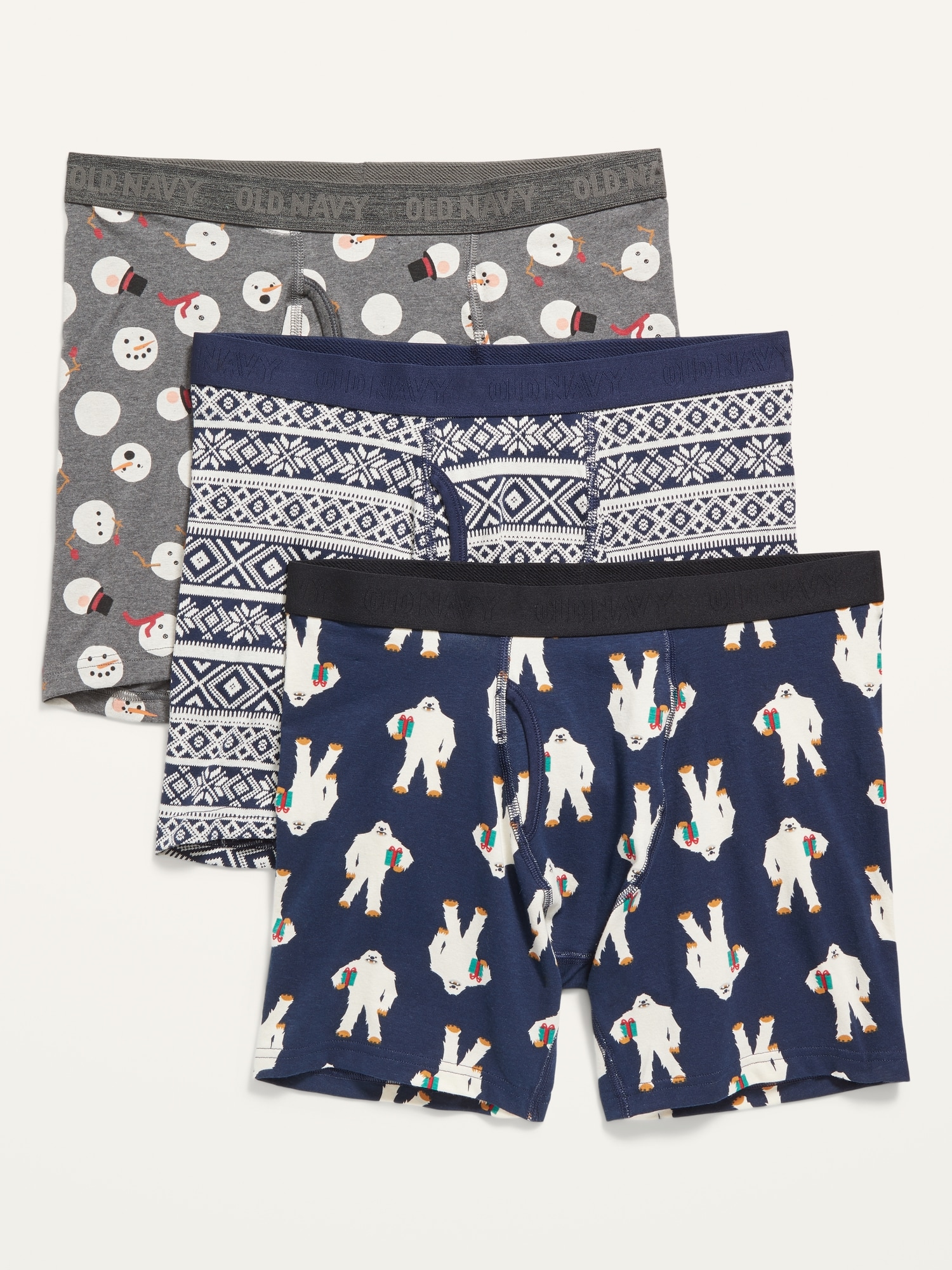 Printed Boxer-Briefs Underwear 3-Pack for Men