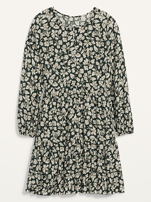 Image number 4 showing, Floral-Print Long-Sleeve Swing Dress for Women