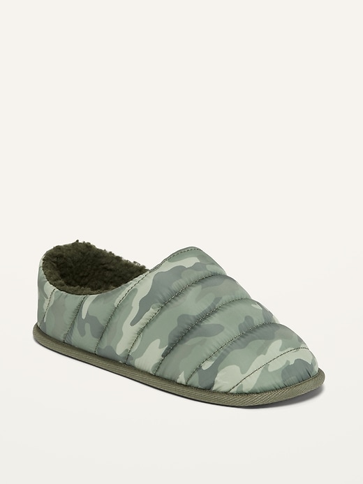 View large product image 1 of 3. Gender-Neutral Quilted Sherpa-Lined Slippers For Kids