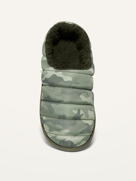 View large product image 2 of 3. Gender-Neutral Quilted Sherpa-Lined Slippers For Kids