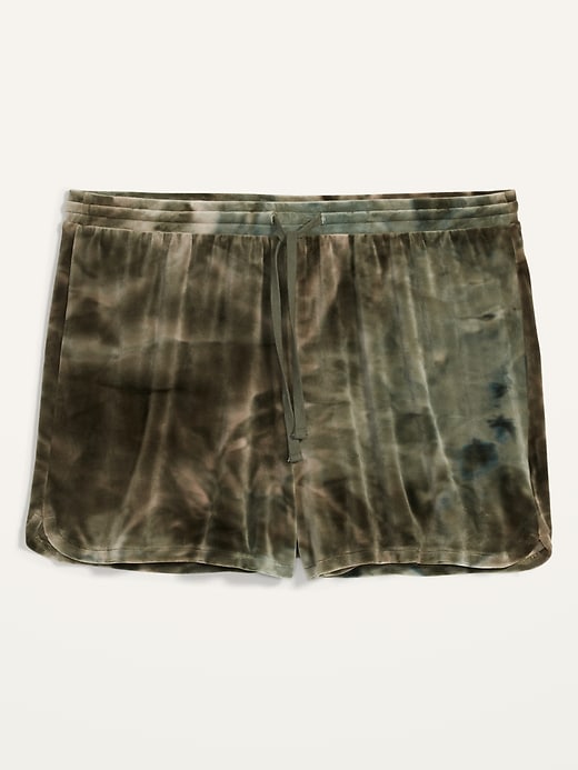 Image number 4 showing, Mid-Rise Cozy Velour Plus-Size Lounge Shorts -- 3.5-inch inseam
