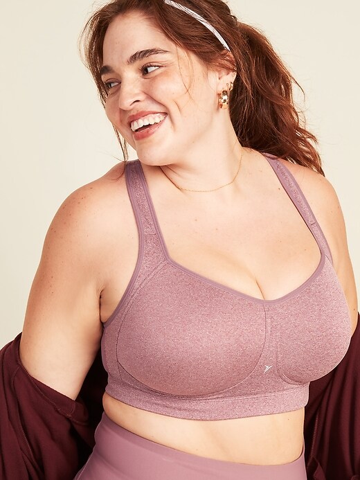 View large product image 1 of 3. High-Support Mesh-Trim Plus-Size Sports Bra