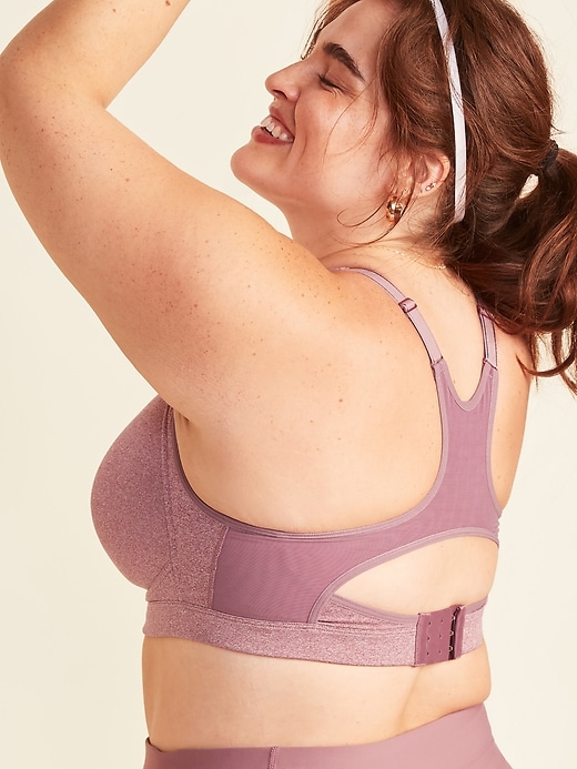 View large product image 2 of 3. High-Support Mesh-Trim Plus-Size Sports Bra