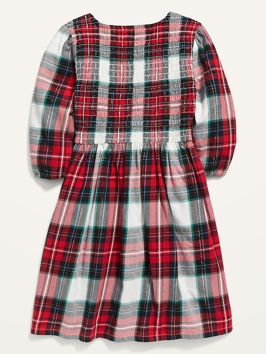 View large product image 2 of 3. Plaid Smocked-Bodice Dress for Girls