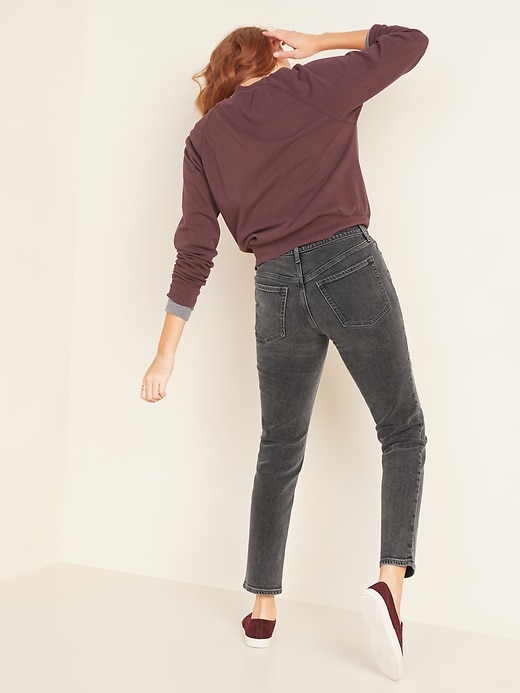 Image number 2 showing, High-Waisted O.G. Straight Ankle Gray Button-Fly Jeans for Women
