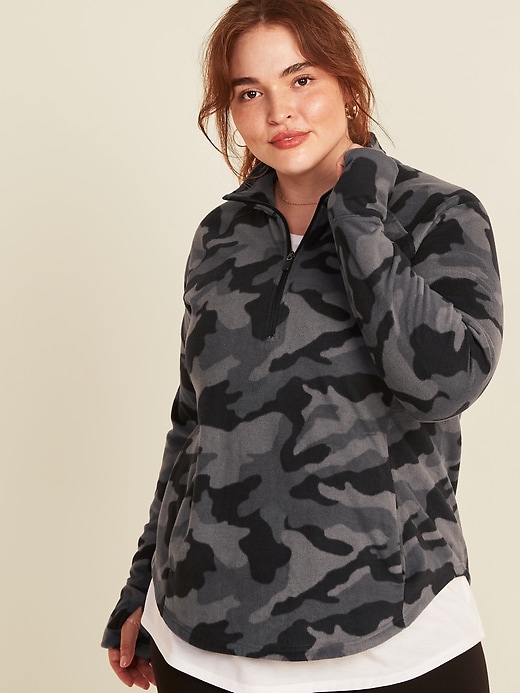 View large product image 1 of 2. Go-Warm Micro Performance Fleece Plus-Size 1/4-Zip Sweatshirt