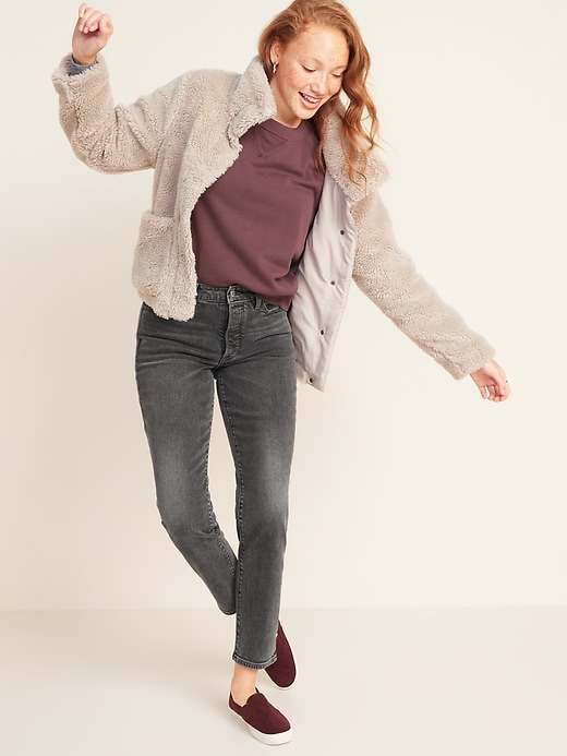 Image number 3 showing, High-Waisted O.G. Straight Ankle Gray Button-Fly Jeans for Women
