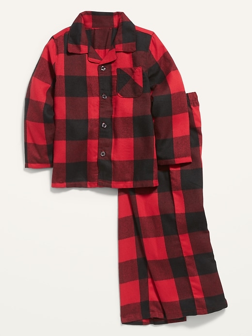 View large product image 2 of 2. Unisex Plaid Pajama Set for Toddler & Baby